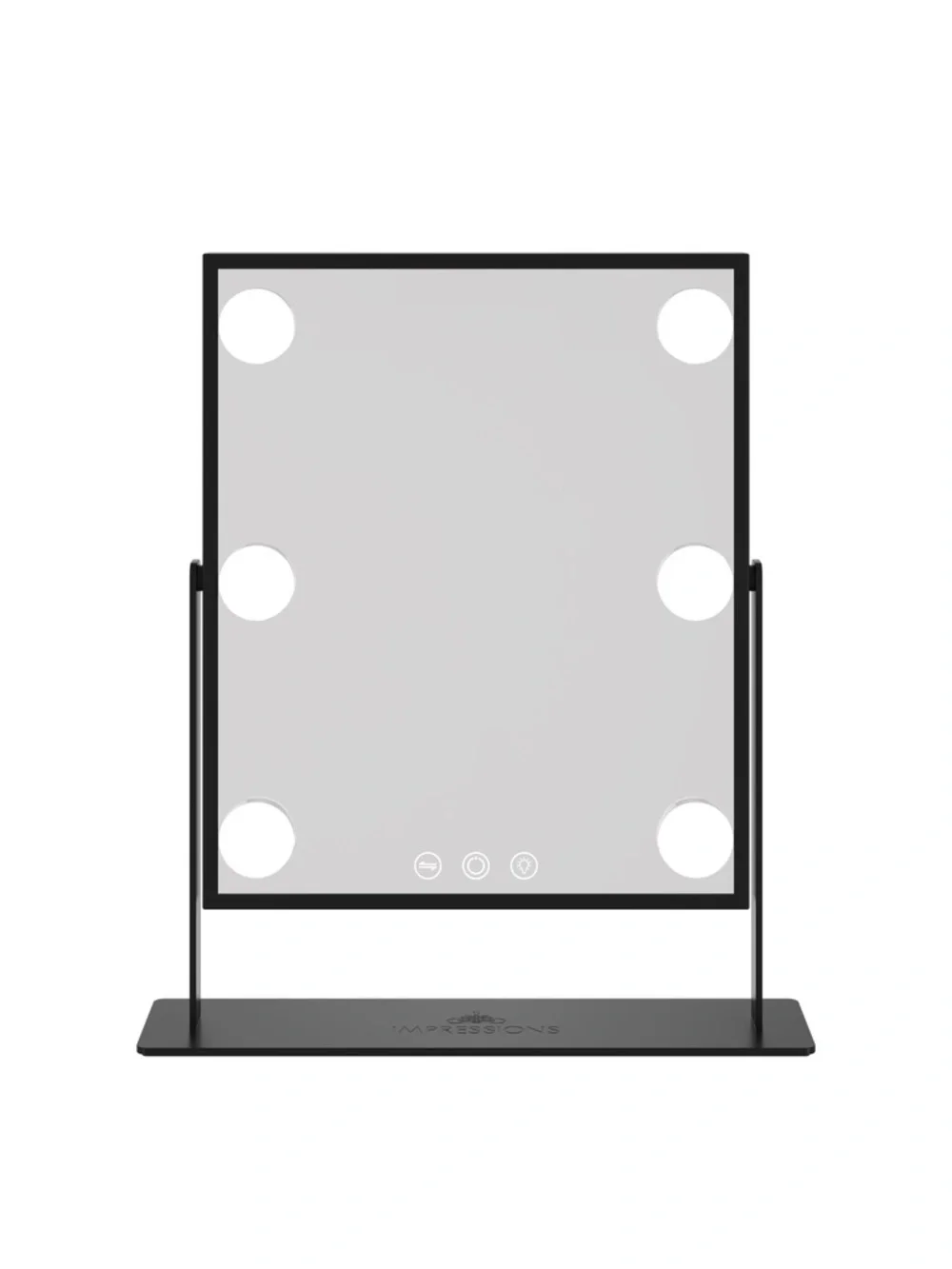 Impressions LED Makeup Mirror with Six Bulbs - Black